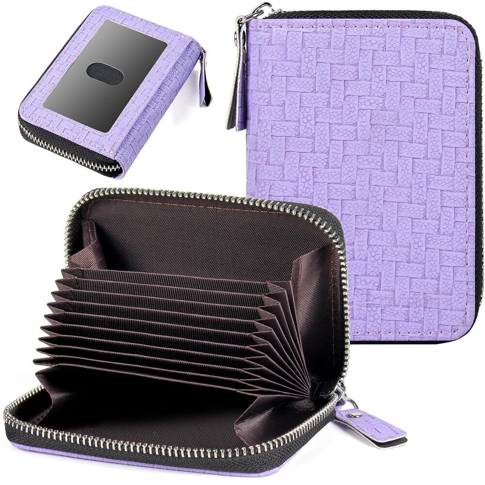 7573 Credit Card Wallet RFID Card Case Wallet Zipper Card Cases Holder